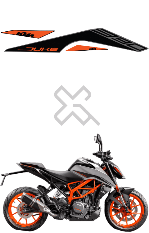 Half Body Sticker Compatible with Duke 390 BS7 | Made in Premium Gloss Vinyl with FPF (Fade Protection Film), Precut Sticker, Waterproof, Pack of 1